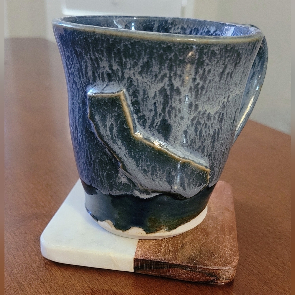 Handcrafted Blue Ceramic Mug